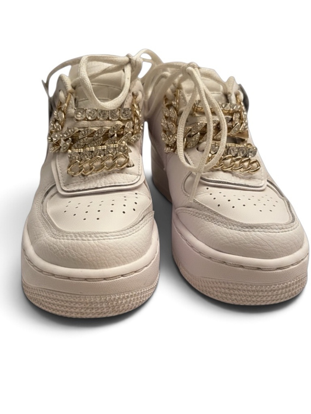 Nike Air Force 1 Shadow Women’s Sneakers — White with Gold Accents - Picture 11 of 11